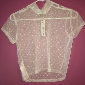 Sheer short-sleeved shirt